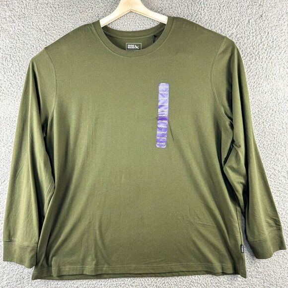 NEW Eddie Bauer Long Sleeve Crew Neck‎ Tee Shirt Mens 2XL Green Workwear NWT $34 - Picture 1 of 14
